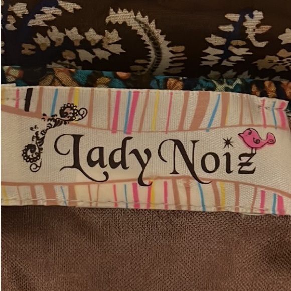 LADY NOIZ, Tie Up Neckline, Bell Sleeves, Knee Length Dress, Multi Colors, Med - Picture 4 of 6